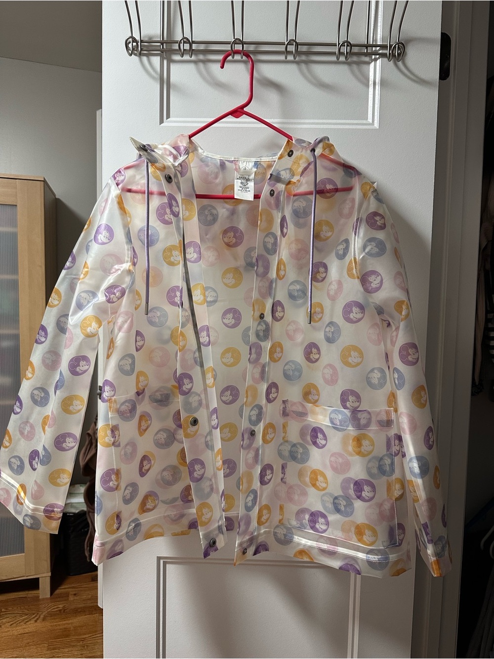Disney Parks Transparent Raincoat with Mickey Mouse Pastel Dot Print